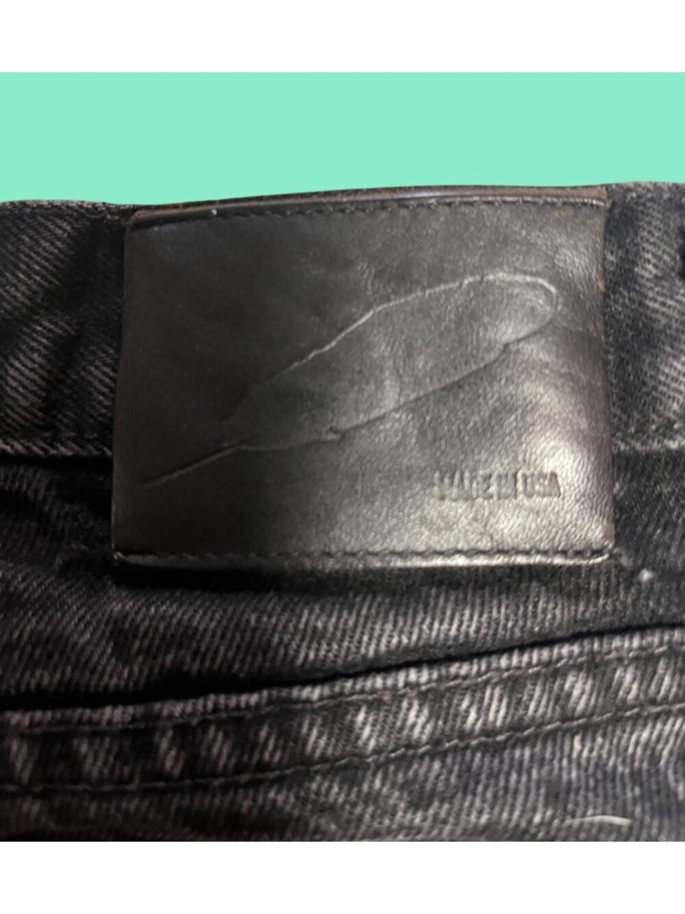 Rogue Territory Men's Black Raw Denim Jeans Sz 31 Straight Leg Frayed Hem USA - Picture 5 of 9